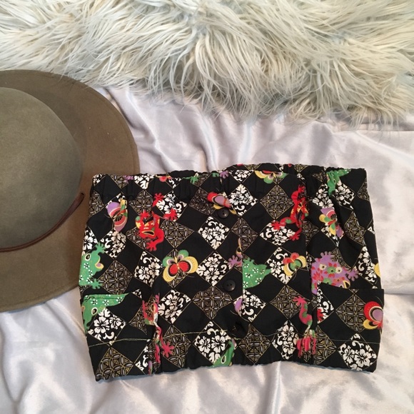 Vintage Hawaiian Strapless Crop Top - Picture 3 of 4